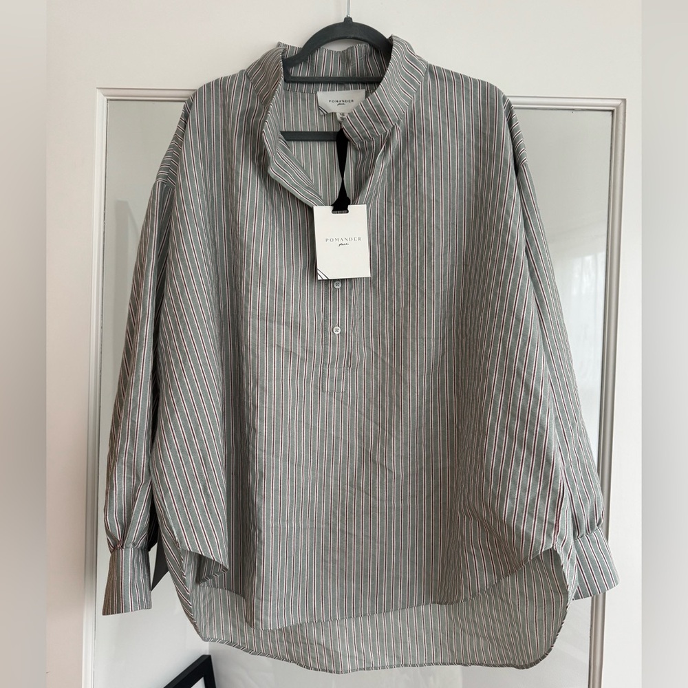 NWT Tuckernuck Pomander Place Sage Stripe Cove Popover top size XXL